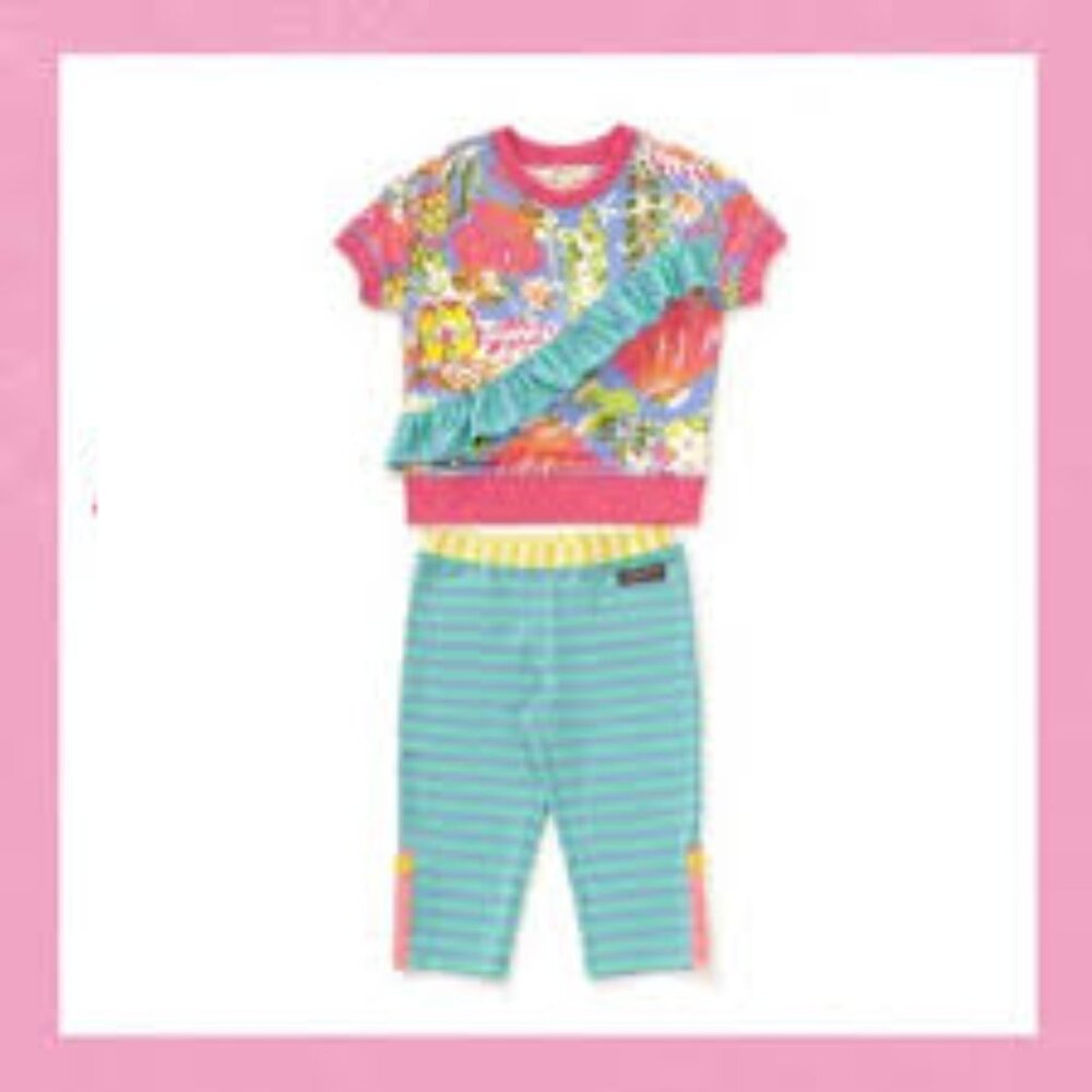 NEW Matilda Jane Born To Be Brave Top Let's Be Loud Crop Leggings Set Outfit 2T